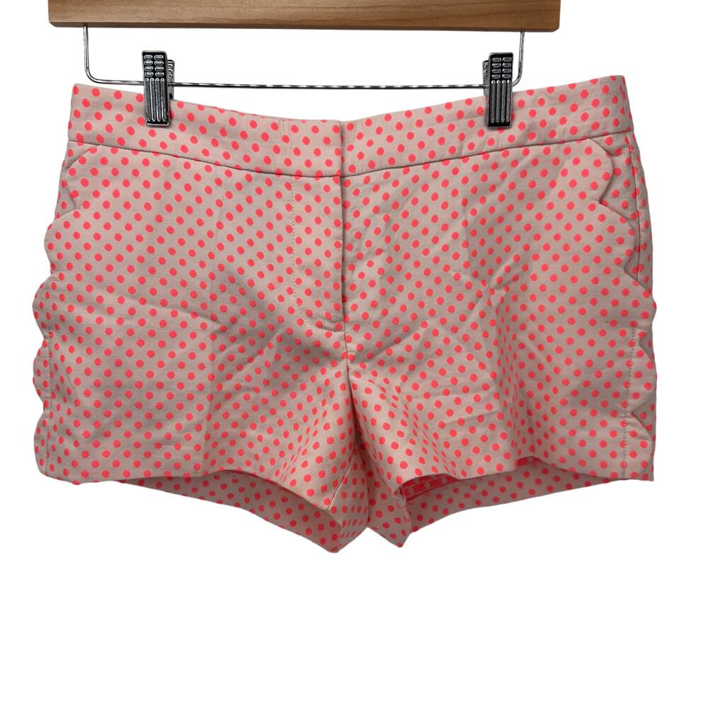 J Crew Shorts‎ Womens 4 (32x2.5 ACTUAL) Pink Polka Dot Scalloped Pockets